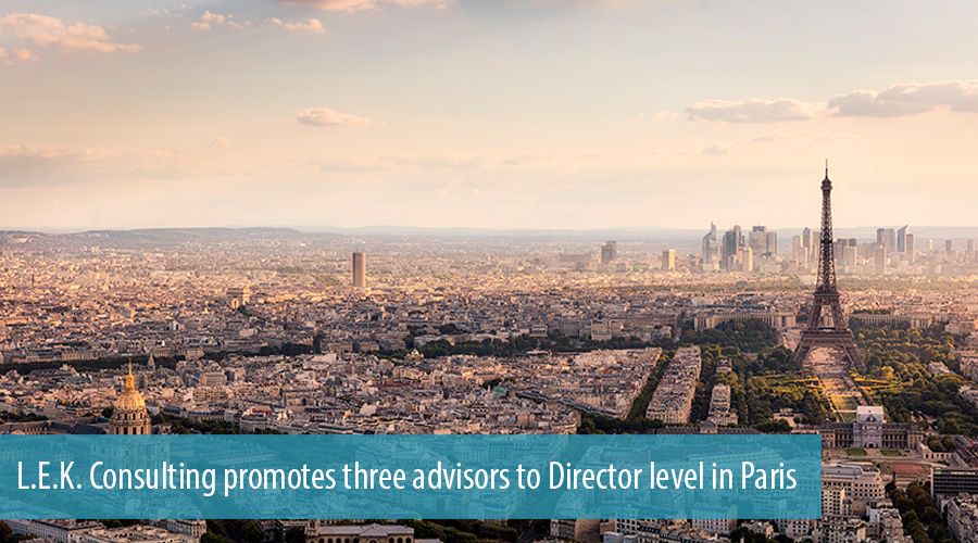 L.E.K. Consulting promotes three advisors to Director level in Paris