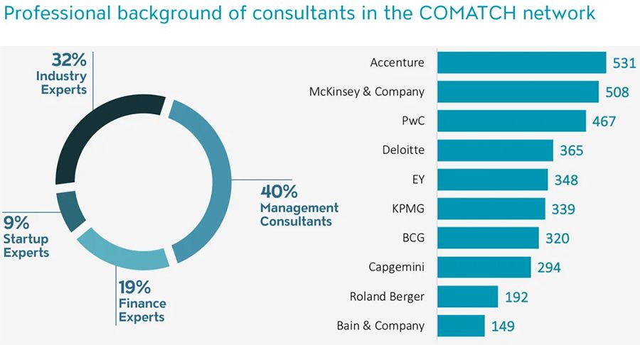 Professional background of consultants in the COMATCH network