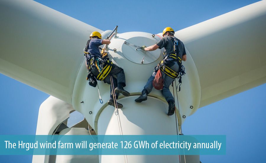 The Hrgud wind farm will generate 126 GWh of electricity annually