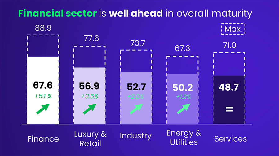 Financial sector is well ahead in overall maturity Financial sector is well ahead in overall maturity